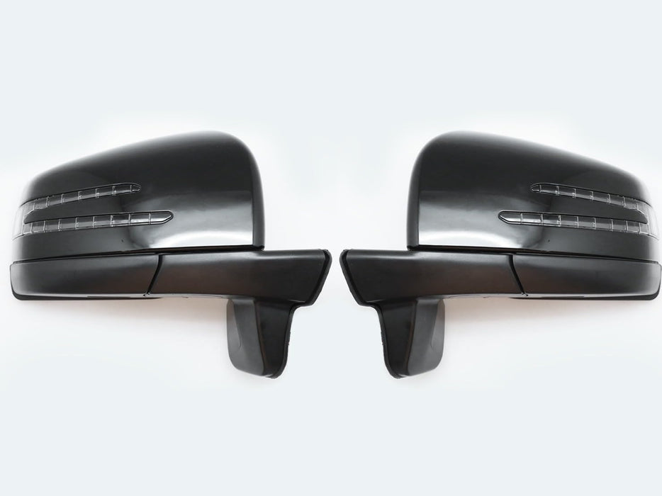 LED Arrow Side Mirror Assembly Blind Spot & Folding – Black for Mercedes G-Class W463 (1992–2017, Pair)