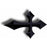 3D Pointed Cross Gloss Black Emblem Decal – Universal Fit for Cars, Trucks &amp; Motorcycles