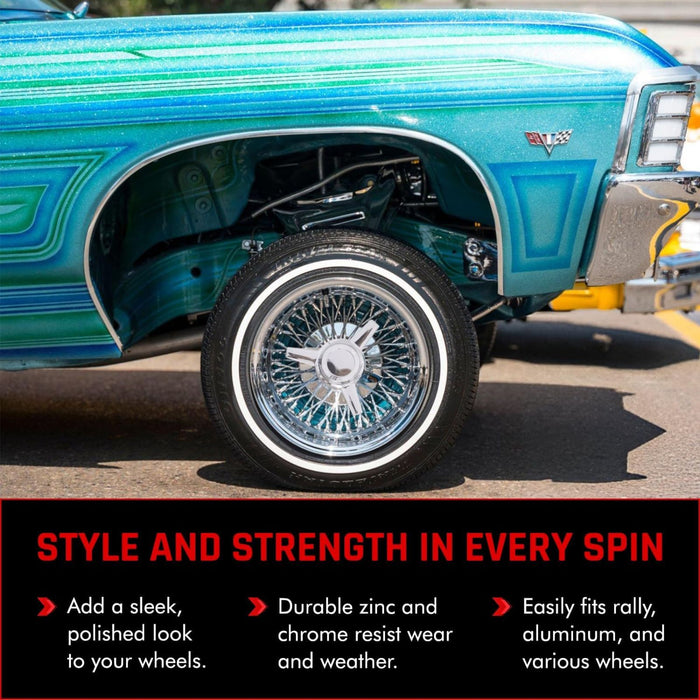 Chrome Plated Wheel Spinner Universal Fit 3-Bar Straight Stud Mount