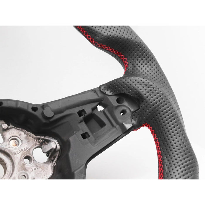 Carbon Fiber Steering Wheel – For Volkswagen Golf GTI Mk7 / Mk7.5 (2013–2020) Perforated Leather, Red Stitch &amp; Red Stripe