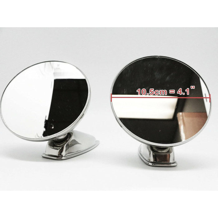 Vintage Classic Round Chrome Mirrors Set – Universal Fit (60s–80s Style)
