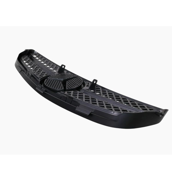 Matte Black Front Grille – 3-Fin Sport Style for Mercedes-Benz W209 CLK (2003–2006)