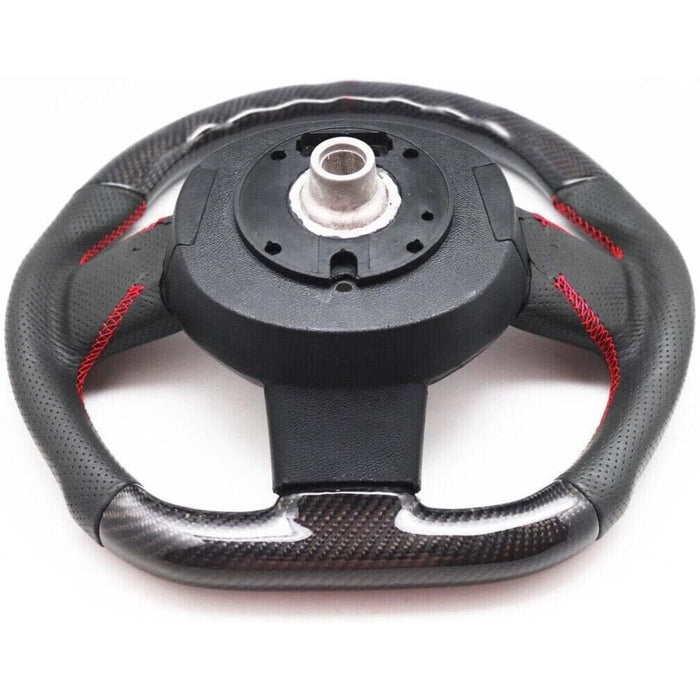 Carbon Fiber Perforated Leather Steering Wheel Red Stitching for Mini Cooper R55 R56 R58 R59 S Mk2 2007–2013