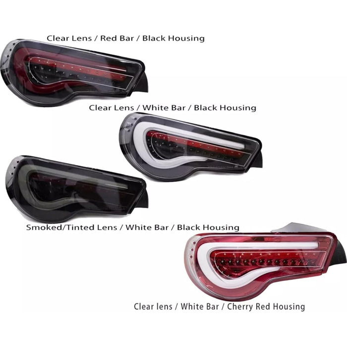 LED Sequential Tail Lights – Clear Lens / Red Housing (2012–2021 Scion FR-S, GT86, BRZ)