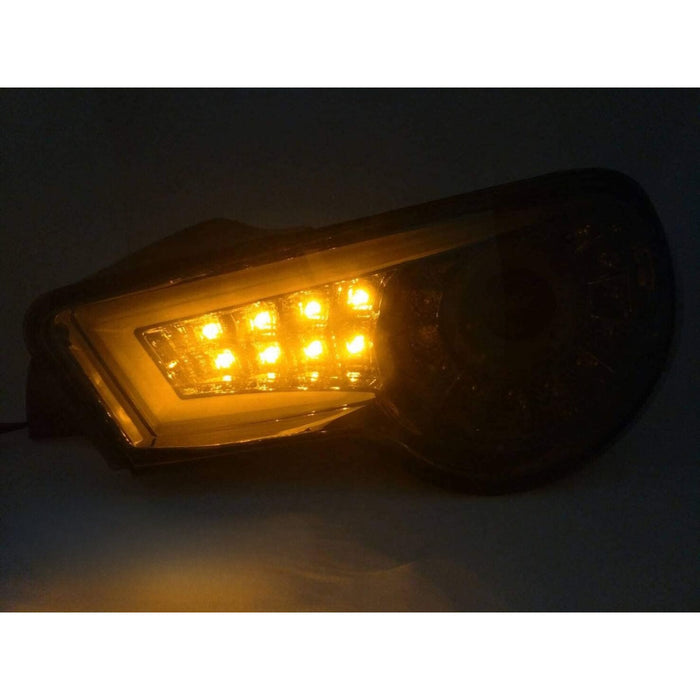 LED Black Smoke Tail Rear Light Lamps Compatible With 2012-2016 Scion FR-S Subaru BRZ Toyota GT86