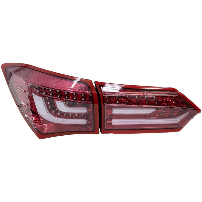 LED Tail Lights Clear Lens Black Housing for Toyota Corolla Altis 2014–2018
