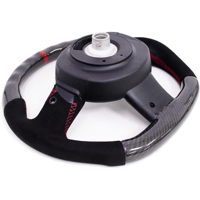 Custom Carbon Fiber Steering Wheel with Red Stripe for Mini Cooper R50 / R52 / R53 (2002–2008)