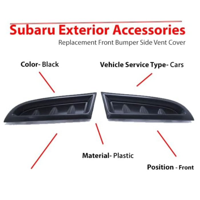 Front Bumper Side Vent Covers RH+LH Compatible With Subaru Impreza WRX STI (2006–2007 GDF)