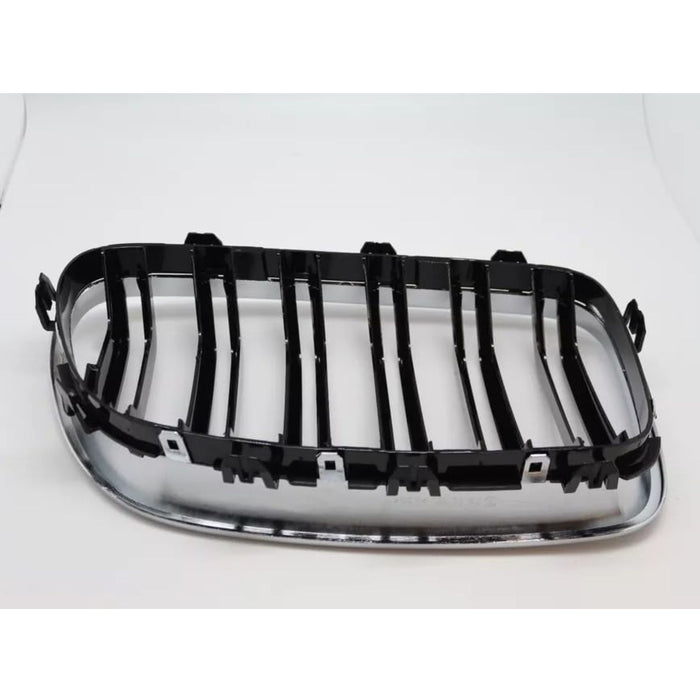 Chrome Black Dual Fin Front Grille Hood Nose for BMW F10 F11 5 Series 2010–2015