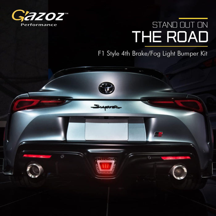 F1 Style 4th Brake/Fog Light Multifunction Bumper Kit for Toyota Supra 2020+ (White Bar)