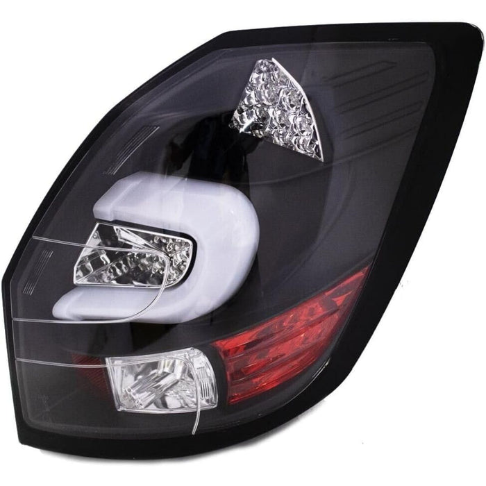 LED Tail Lights Black Base White Bar for Skoda Fabia II Mk2 2007–2014