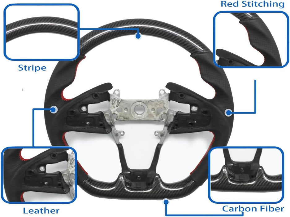 Carbon Fiber Steering Wheel Perforated Leather – Honda Civic Type R FK8 (2016–2021)