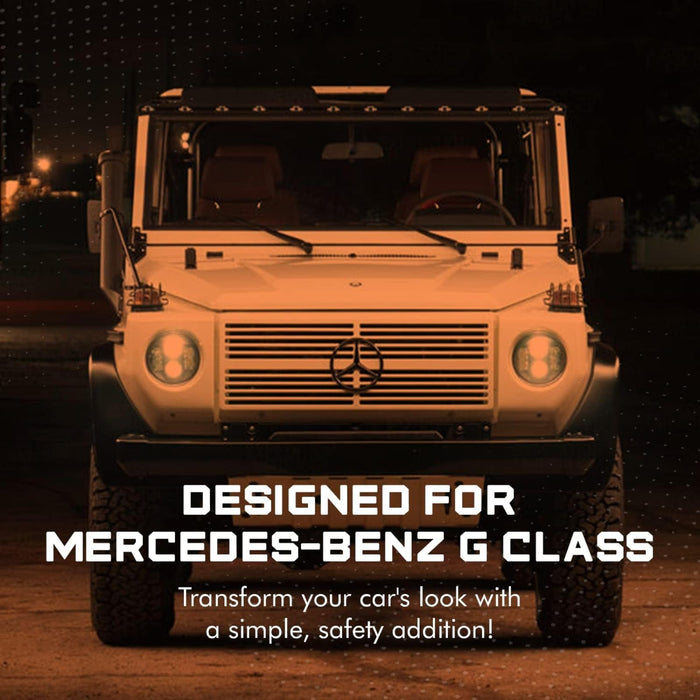 Front Turn Signal Light Guard Compatible With Mercedes-Benz G-Class W463 (Metal Cage Cover Protector)