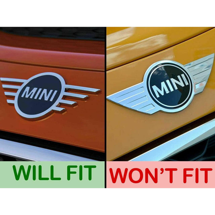 Front & Rear Glossy Black Emblem Badge Cover Compatible With Mini Cooper Clubman F54 (2019+)