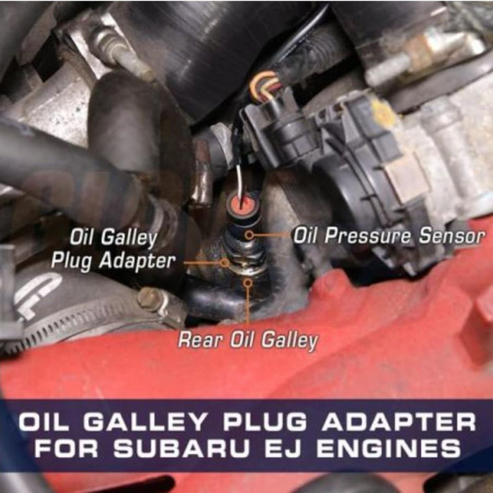 Oil Galley Plug Adapter Plug & Washer Compatible with Subaru EJ20 &amp; EJ25 Engines