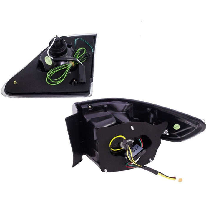 L-Shape LED Tail Lights for Toyota Corolla Altis (2011–2013) Black Housing / White Bar