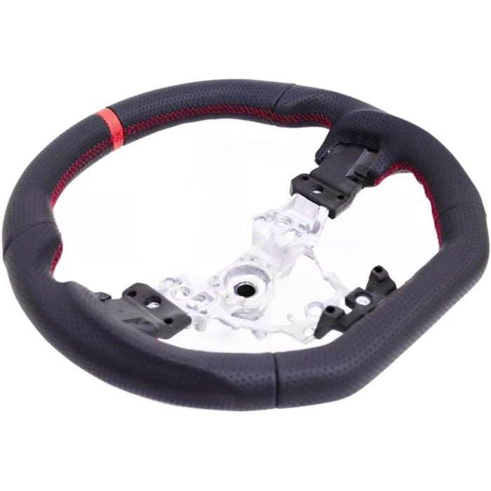 Black Perforated Leather Steering Wheel with 12 O’Clock Stripe – 2015–2021 Subaru WRX STI VA