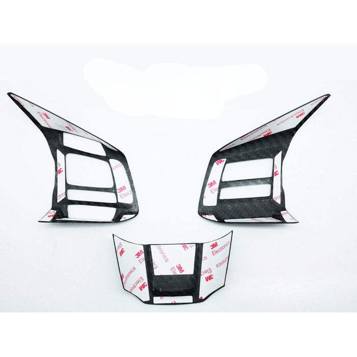 Carbon Fiber Steering Wheel Covers Compatible With 2015-2019 Subaru WRX STI VA (Glossy Finish)