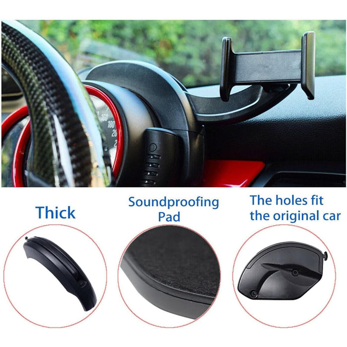 Folding Smartphone Holder Mount – Flip Top Bracket for Mini Cooper F54 F55 F56 F57 F58 F59 (2014–2018)
