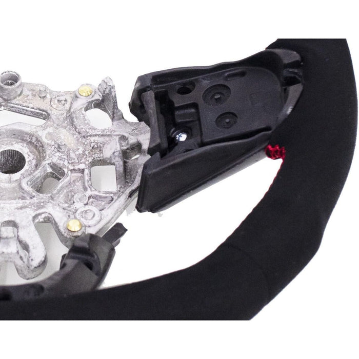 Full Suede Steering Wheel with Red Stripe – For Mini Cooper F54/F55/F56/F57/F60 S & JCW Gen3 (2014–2021)