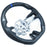 Carbon Fiber D-Type Steering Wheel with Blue Stitching & Blue Stripe Compatible with 2018-2022 Ford Mustang