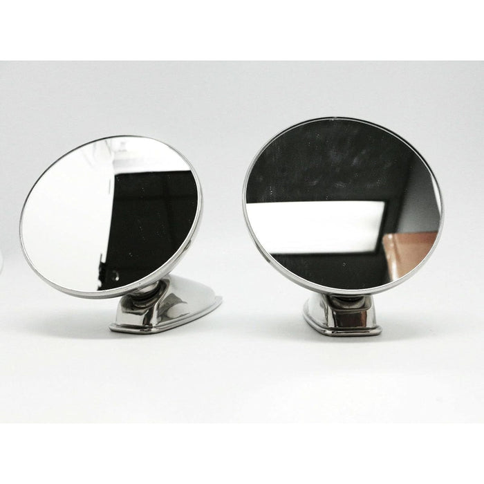 Vintage Classic Round Chrome Mirrors Set – Universal Fit (60s–80s Style)