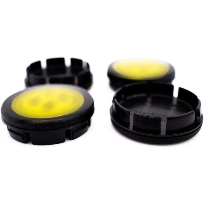 Yellow Alloy Wheel Center Caps (49mm) – For Scion FR-S / Toyota GT86 / GR86 (18" Wheels Only)