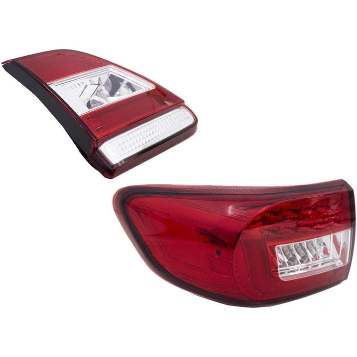 LED Tail Lights L-Shape Black Housing / Red Signal for Toyota Corolla Altis (2011–2013)