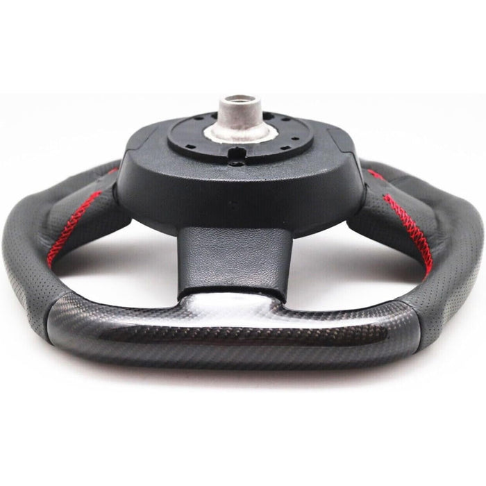 Carbon Fiber Perforated Leather Steering Wheel Red Stitching for Mini Cooper R55 R56 R58 R59 S Mk2 2007–2013