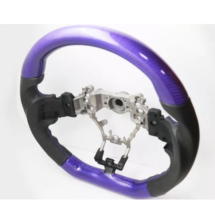 Purple Carbon D-Shape Leather Steering Wheel for 2015–2021 Subaru WRX STI VA