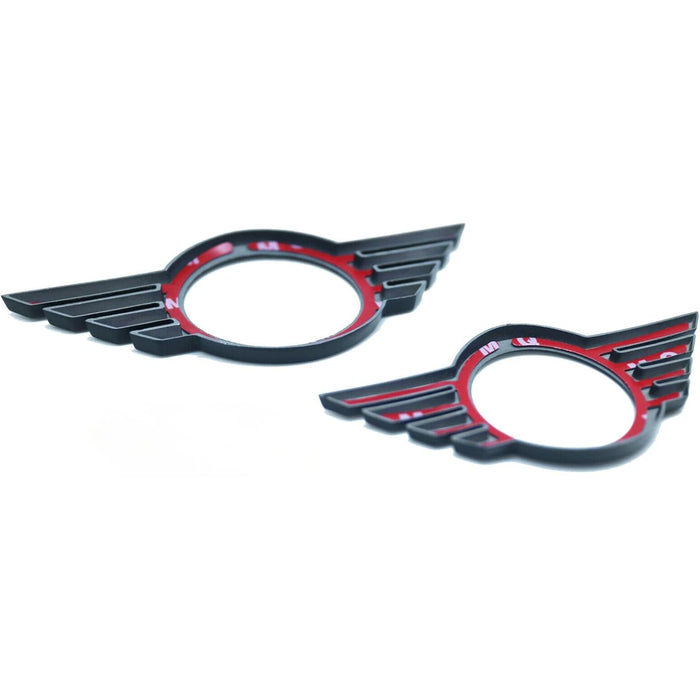Metal Front & Rear Matte Black Emblem Badge Cover Compatible with 2018+ Mini Cooper F55 F56 F57