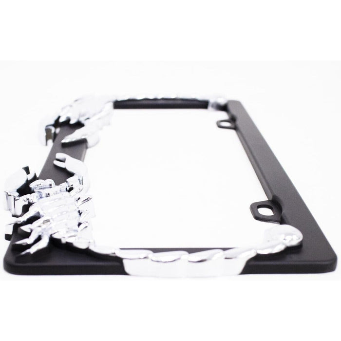 3D Chrome Scorpion License Plate Frame Black for Cars and Trucks