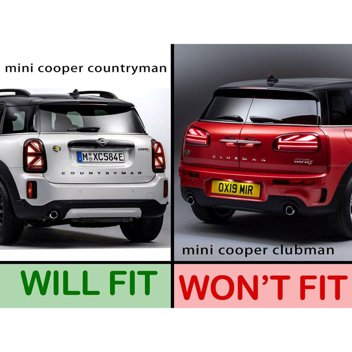 Front & Rear Glossy Black Emblem Badge Cover Compatible With 2017+ Mini Countryman F60