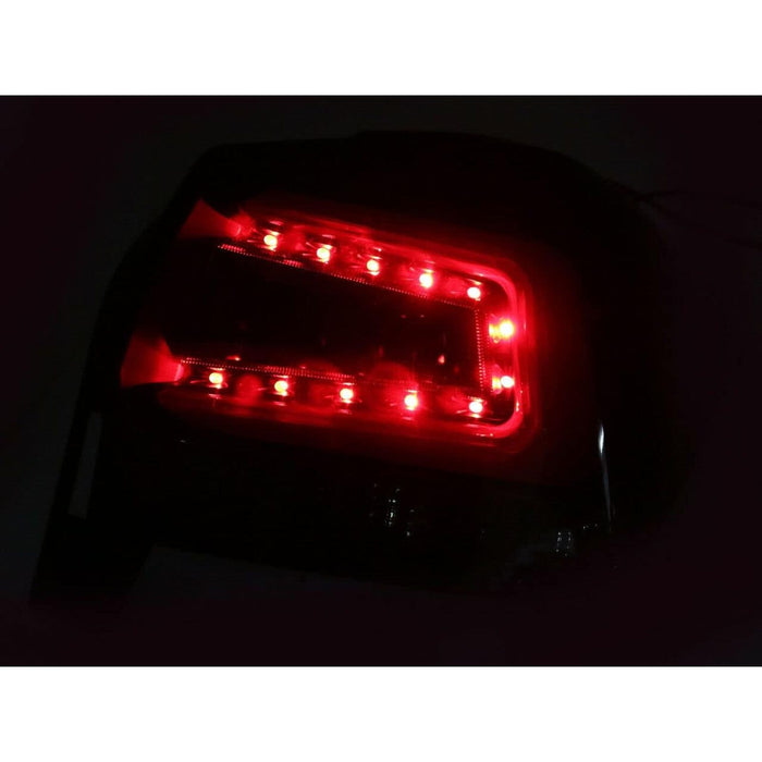 LED Tail Lights C-Shape Bar R+L Compatible with 2012-2017 Subaru Crosstrek XV & Impreza Hatchback - Smoke Lens / Matte Black Base
