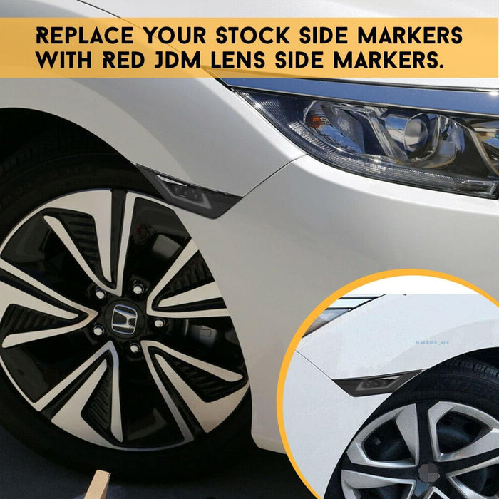 Dual Function DRL + LED Side Marker Light Compatible With 2016-2020 Honda Civic Type-R – Smoke Lens