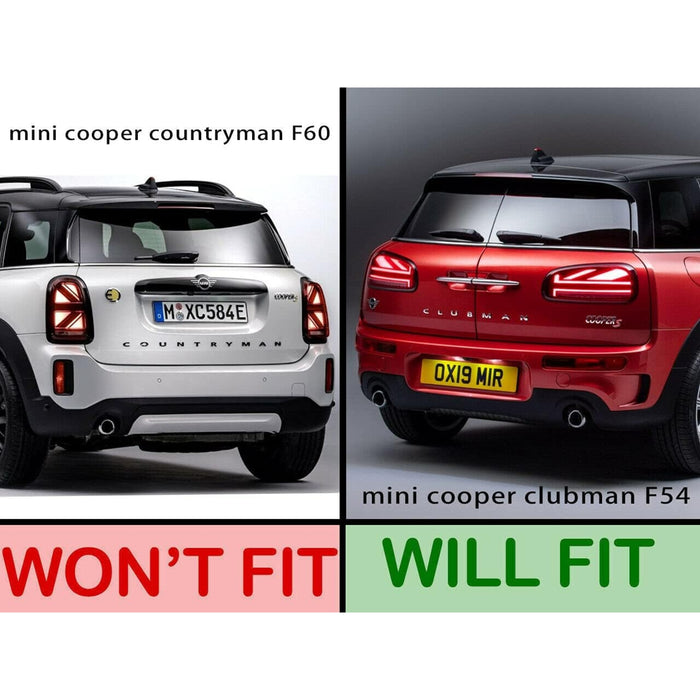 Front & Rear Glossy Black Emblem Badge Cover Compatible With Mini Cooper Clubman F54 (2019+)