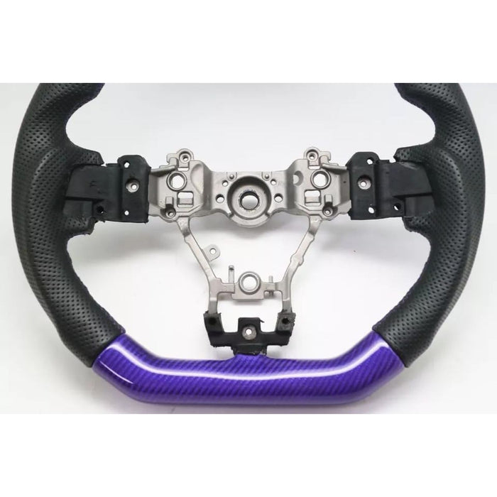 Purple Carbon D-Shape Leather Steering Wheel for 2015–2021 Subaru WRX STI VA