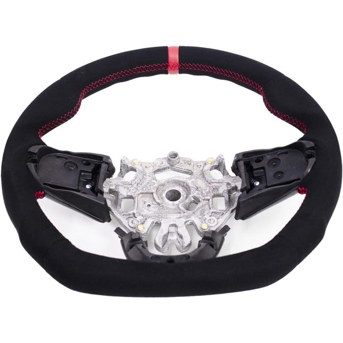 Full Suede Steering Wheel with Red Stripe – For Mini Cooper F54/F55/F56/F57/F60 S & JCW Gen3 (2014–2021)