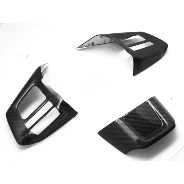Carbon Fiber Steering Wheel Button Trim Cover Compatible With Subaru WRX STI VA 2018–2021 (Manual Transmission)