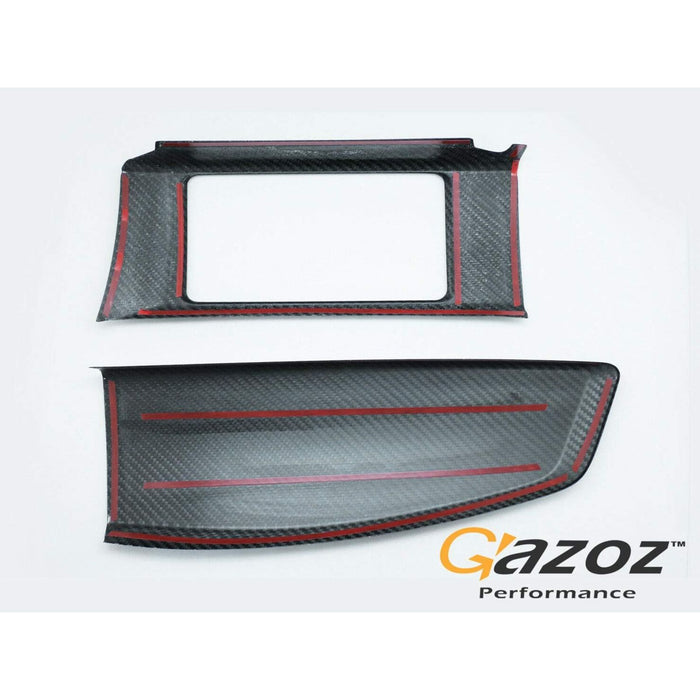 (2 Carbon Dash Kit Board Radio Cover for Scion FRS FR-S Toyota GT86 Subaru BRZ