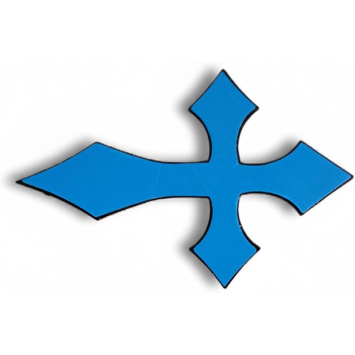 3D Pointed Cross Chrome Silver Emblem Decal – Universal Fit for Cars, Trucks & Motorcycles
