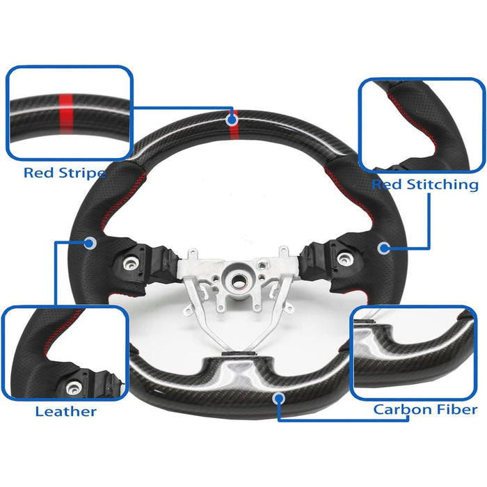 Carbon Perforated Leather Steering Wheel Compatible with Subaru Impreza WRX STI 2008-2014 GR