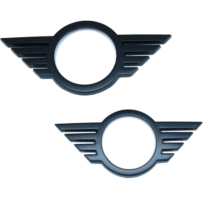 Metal Front & Rear Matte Black Emblem Badge Cover Compatible with 2018+ Mini Cooper F55 F56 F57