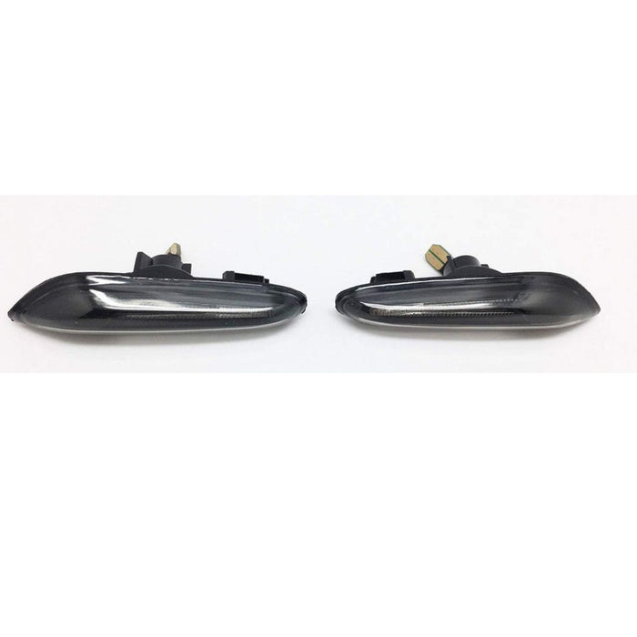 LED Side Marker Lights Compatible With BMW E82 / E87 / E90 / E91 / E92 / E93 - Crystal Smoke Lens