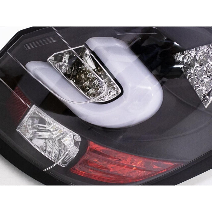 LED Tail Lights Black Base White Bar for Skoda Fabia II Mk2 2007–2014