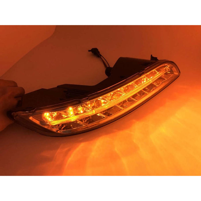 3-in-1 LED DRL Fog Lights with Turn Signal – Chrome Lens for Porsche 911 997 (2005–2009)