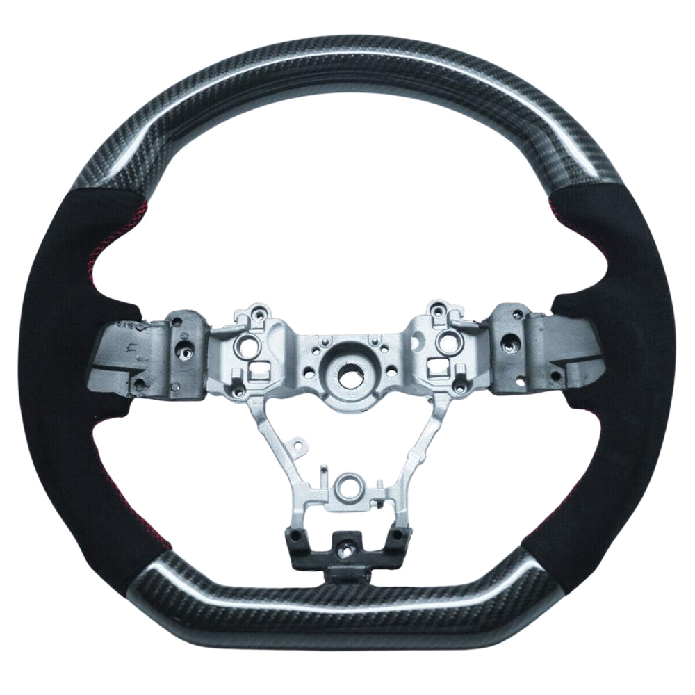 Carbon Fiber D-Shape Racer Steering Wheel Compatible with 2015-2020 Subaru WRX STI