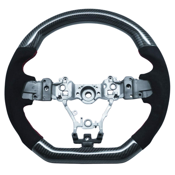 Carbon Fiber D-Shape Racer Steering Wheel Compatible with 2015-2020 Subaru WRX STI