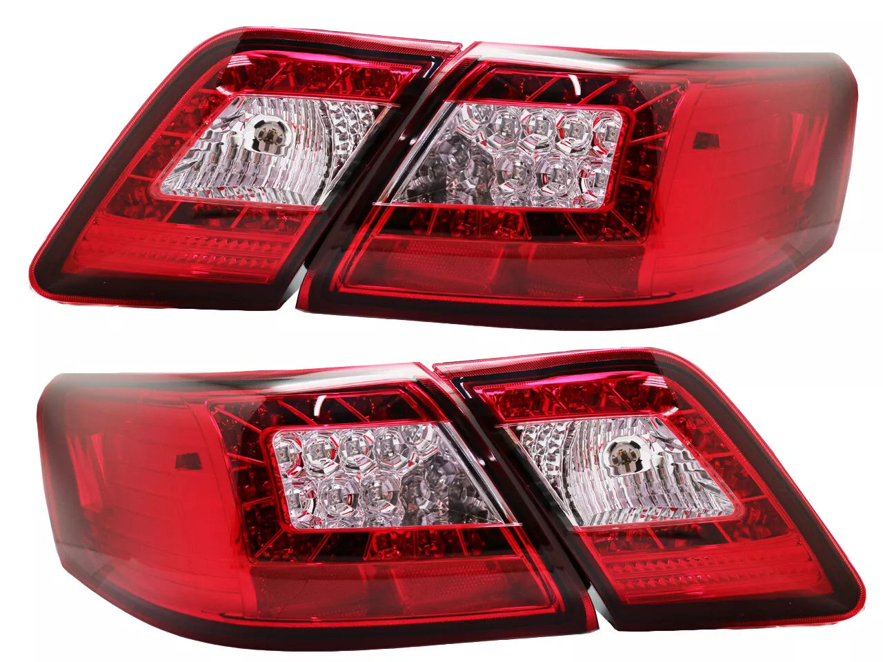 For 2007 2008 2009 Toyota Camry LED Taillights Rear Lights - Red/Clear