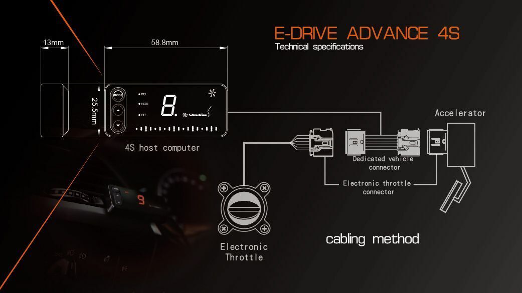 E-DRIVE 4S Electronic Throttle Controller W/ Harness For Tesla Model 3